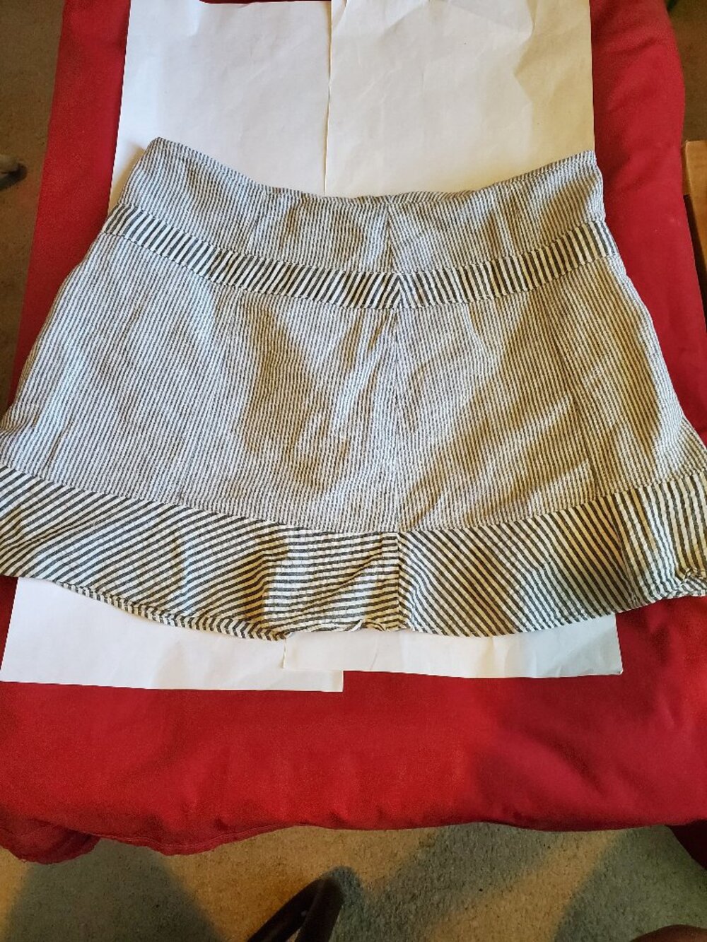 USED DELIA'S 7/8 MINI STRIPPED MINI SKIRT